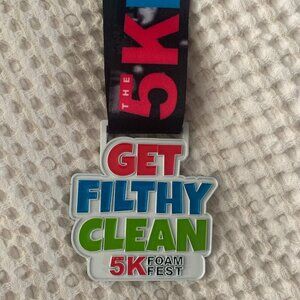 5K Foam Fest Medal - Get Filthy Clean